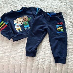 🧡2T Cocomelon sweat suit matching two-piece like new